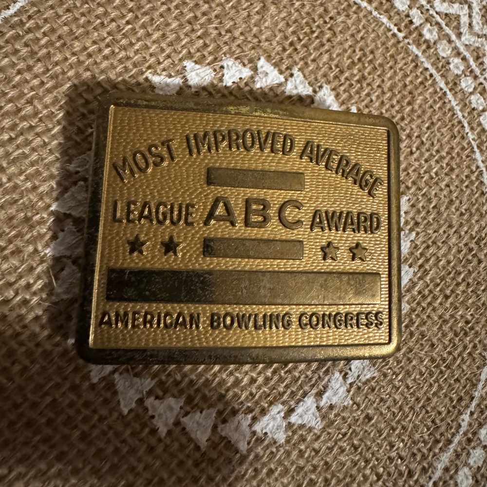 VTG American Bowling Congress Award Belt Buckle
